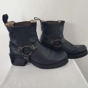 Vntage Boulet Harness Riding Boots Black Leather